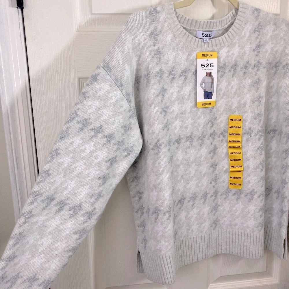 525America Gray Houndstooth Sweater size M - Picture 5 of 10